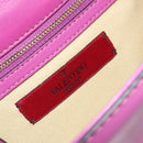 VALENTINO Studs Chain Shoulder Bag Leather Pink Gold Tone Auth BA14809A-19