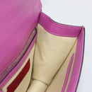 VALENTINO Studs Chain Shoulder Bag Leather Pink Gold Tone Auth BA14809A-20