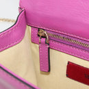 VALENTINO Studs Chain Shoulder Bag Leather Pink Gold Tone Auth BA14809A-22