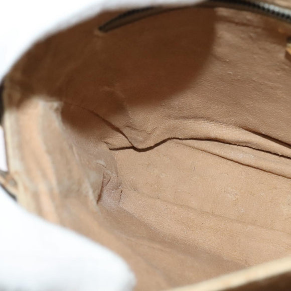 GUCCI GG Supreme Shoulder Bag PVC Beige Gold Auth BA1481