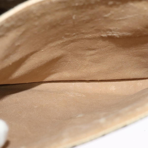 GUCCI GG Supreme Shoulder Bag PVC Beige Gold Auth BA1481