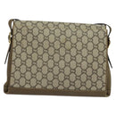 GUCCI GG Supreme Shoulder Bag PVC Beige Gold Auth BA1481-2