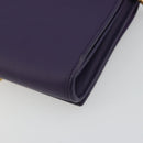 SAINT LAURENT Chain Shoulder Bag Leather Purple Gold Tone 311215 Auth BA14810V-16