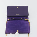 SAINT LAURENT Chain Shoulder Bag Leather Purple Gold Tone 311215 Auth BA14810V-10