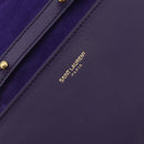 SAINT LAURENT Chain Shoulder Bag Leather Purple Gold Tone 311215 Auth BA14810V-19