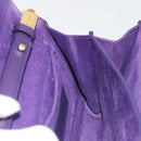 SAINT LAURENT Chain Shoulder Bag Leather Purple Gold Tone 311215 Auth BA14810V-21