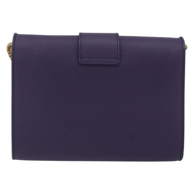 SAINT LAURENT Chain Shoulder Bag Leather Purple Gold Tone 311215 Auth BA14810V - 0