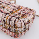 CHANEL Matelasse 20 Chain Shoulder Bag Tweed Pink Gold Tone CC Auth BA14811SM-15
