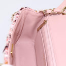 CHANEL Matelasse 20 Chain Shoulder Bag Tweed Pink Gold Tone CC Auth BA14811SM-19