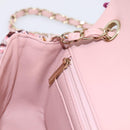 CHANEL Matelasse 20 Chain Shoulder Bag Tweed Pink Gold Tone CC Auth BA14811SM-20