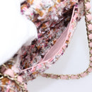 CHANEL Matelasse 20 Chain Shoulder Bag Tweed Pink Gold Tone CC Auth BA14811SM-23