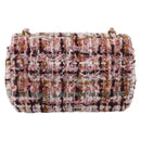 CHANEL Matelasse 20 Chain Shoulder Bag Tweed Pink Gold Tone CC Auth BA14811SM-2