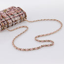 CHANEL Matelasse 20 Chain Shoulder Bag Tweed Pink Gold Tone CC Auth BA14811SM-7