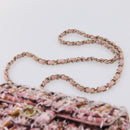 CHANEL Matelasse 20 Chain Shoulder Bag Tweed Pink Gold Tone CC Auth BA14811SM-8