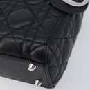 Christian Dior Lady Dior Hand Bag Lamb Skin 2way Black Silver Auth BA14814SM-13