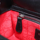 Christian Dior Lady Dior Hand Bag Lamb Skin 2way Black Silver Auth BA14814SM-23