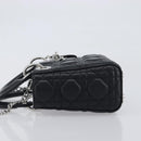 Christian Dior Lady Dior Hand Bag Lamb Skin 2way Black Silver Auth BA14814SM-5