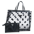 PRADA Polka Dots Tote Bag Mesh Black Auth BA14815M-1