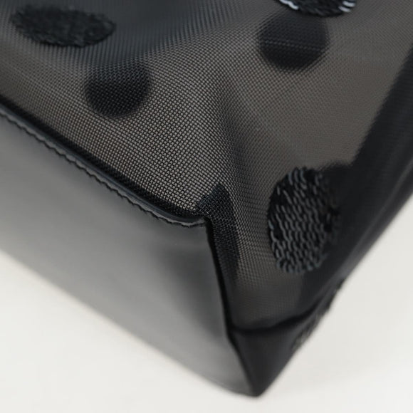 PRADA Polka Dots Tote Bag Mesh Black Auth BA14815M