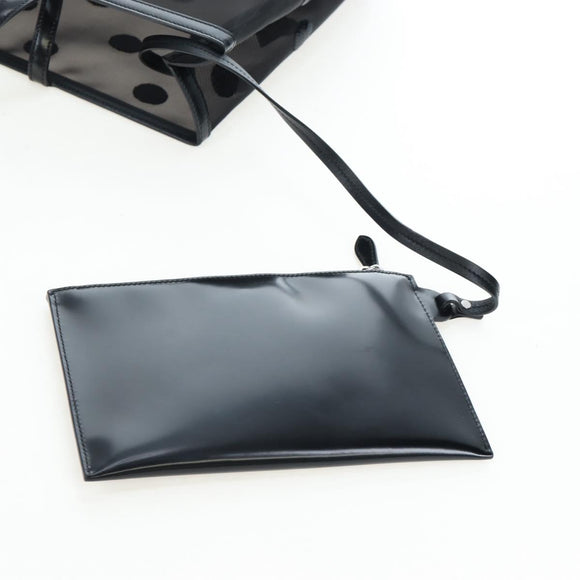PRADA Polka Dots Tote Bag Mesh Black Auth BA14815M