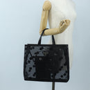 PRADA Polka Dots Tote Bag Mesh Black Auth BA14815M-27