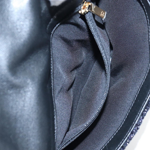 CHANEL Chain Shoulder Bag Tweed Black Gold Tone CC Auth BA14816SM