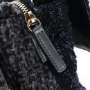 CHANEL Chain Shoulder Bag Tweed Black Gold Tone CC Auth BA14816SM-25