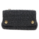 CHANEL Chain Shoulder Bag Tweed Black Gold Tone CC Auth BA14816SM-2