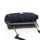 CHANEL Chain Shoulder Bag Tweed Black Gold Tone CC Auth BA14816SM-6