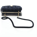 CHANEL Chain Shoulder Bag Tweed Black Gold Tone CC Auth BA14816SM-7