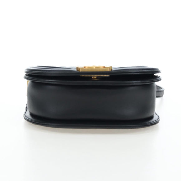 CHANEL Boy Chanel Chain Shoulder Bag Lamb Skin Black Gold CC Auth BA14817SAM