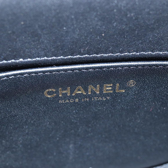 CHANEL Boy Chanel Chain Shoulder Bag Lamb Skin Black Gold CC Auth BA14817SAM