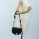CHANEL Boy Chanel Chain Shoulder Bag Lamb Skin Black Gold CC Auth BA14817SAM-25