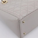 Christian Dior Lady Dior Hand Bag Patent 2way Gray Gold Auth BA14819SAM-13