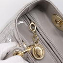 Christian Dior Lady Dior Hand Bag Patent 2way Gray Gold Auth BA14819SAM-17