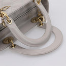 Christian Dior Lady Dior Hand Bag Patent 2way Gray Gold Auth BA14819SAM-7