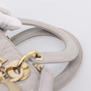 Christian Dior Lady Dior Hand Bag Patent 2way Gray Gold Auth BA14819SAM-8