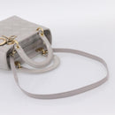 Christian Dior Lady Dior Hand Bag Patent 2way Gray Gold Auth BA14819SAM-9
