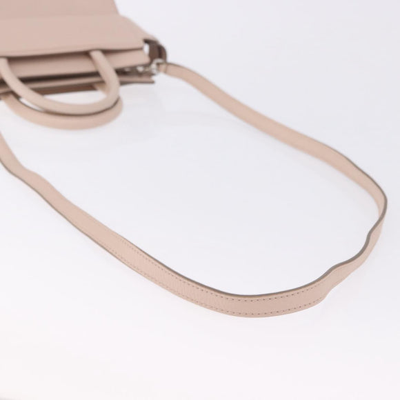 GIVENCHY Horizon Hand Bag Leather 2way Pink Silver Auth BA14820M