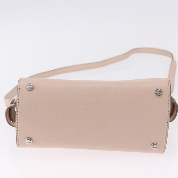 GIVENCHY Horizon Hand Bag Leather 2way Pink Silver Auth BA14820M