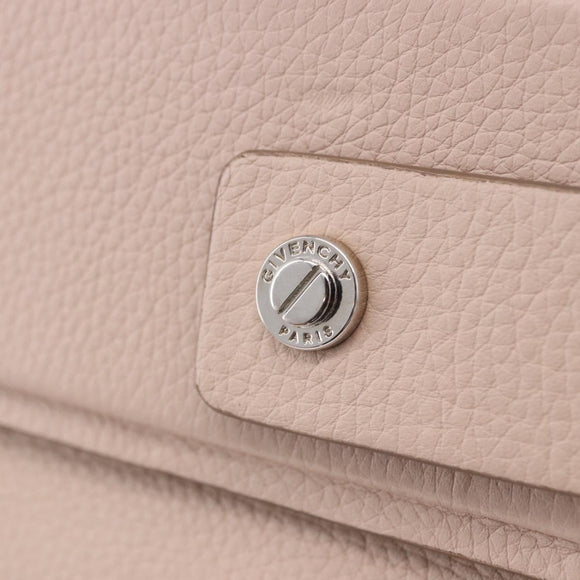 GIVENCHY Horizon Hand Bag Leather 2way Pink Silver Auth BA14820M