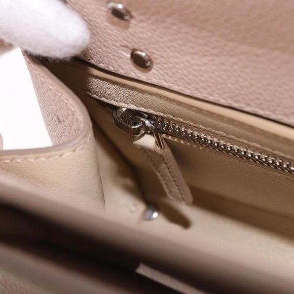 GIVENCHY Horizon Hand Bag Leather 2way Pink Silver Auth BA14820M