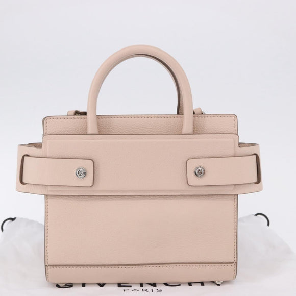 GIVENCHY Horizon Hand Bag Leather 2way Pink Silver Auth BA14820M