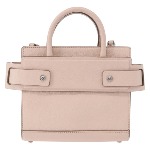 GIVENCHY Horizon Hand Bag Leather 2way Pink Silver Auth BA14820M
