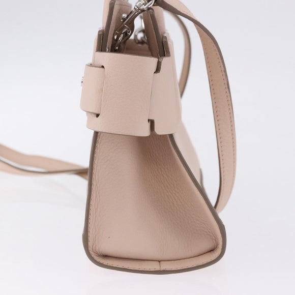 GIVENCHY Horizon Hand Bag Leather 2way Pink Silver Auth BA14820M