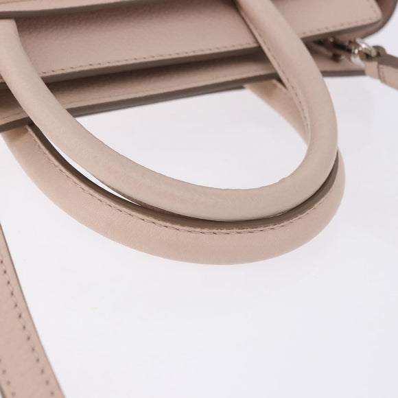 GIVENCHY Horizon Hand Bag Leather 2way Pink Silver Auth BA14820M