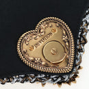 DOLCE&GABBANA Devotion Chain Shoulder Bag Tweed Black Gold Tone Auth BA14821SAM-10