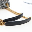 DOLCE&GABBANA Devotion Chain Shoulder Bag Tweed Black Gold Tone Auth BA14821SAM-8