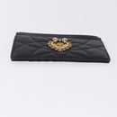 DOLCE&GABBANA Devotion Card Holder Medium Leather Black Gold Tone Auth BA14822V-6