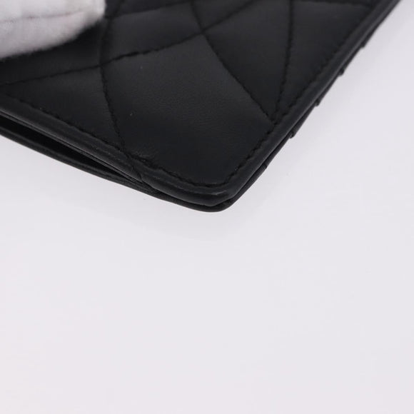 DOLCE&GABBANA Devotion Card Holder Medium Leather Black Gold Tone Auth BA14822V